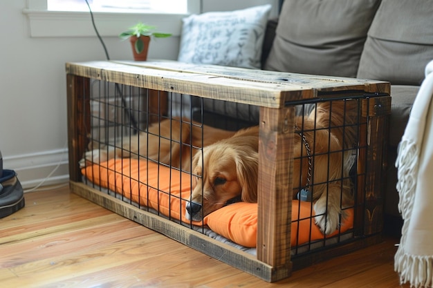 Photo diy wooden crate pet bed