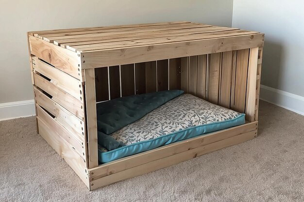 DIY Wooden Crate Pet Bed