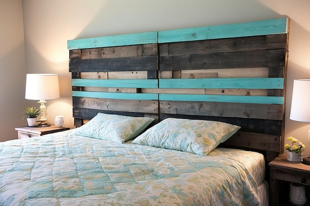 Photo diy wooden pallet headboard