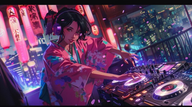 DJ'en van een Japanse animatie personage