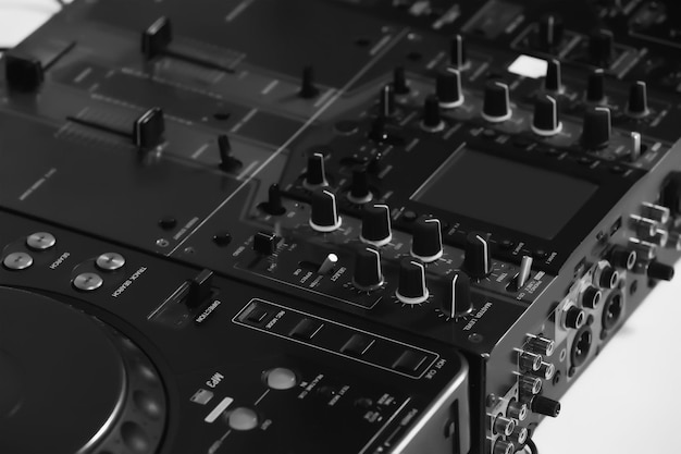 Photo dj mixer closeup