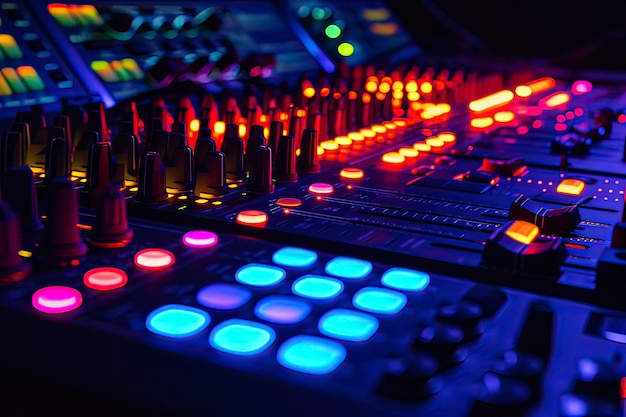 Photo dj mixing console panel ai technology generated image