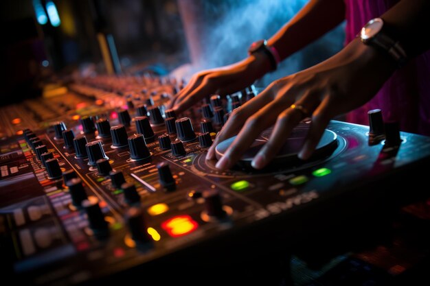 Dj night dance club disco musician stage party mixing music