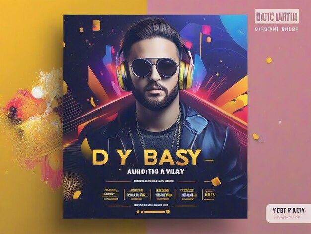 Dj party social media post and flyer template