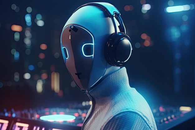 DJ-robot in nachtclub Generatieve AI