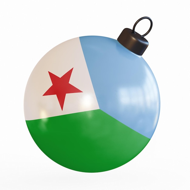 djibouti flag on the Christmas ball