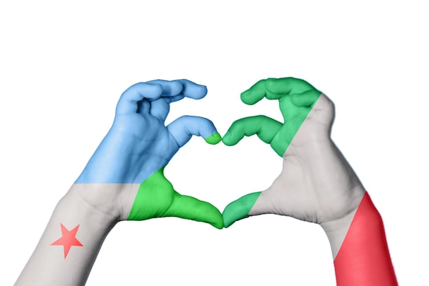 Djibouti Italy Heart Hand gesture making heart