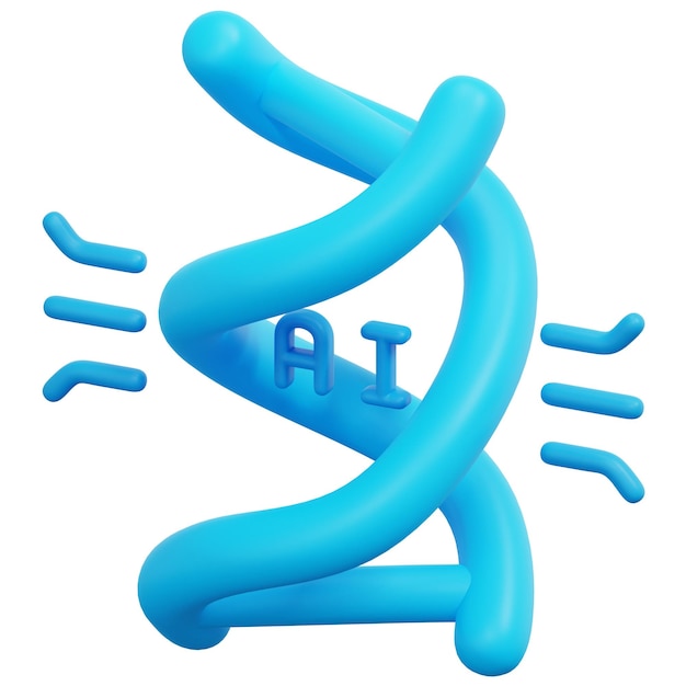 dna 3d render icon illustration