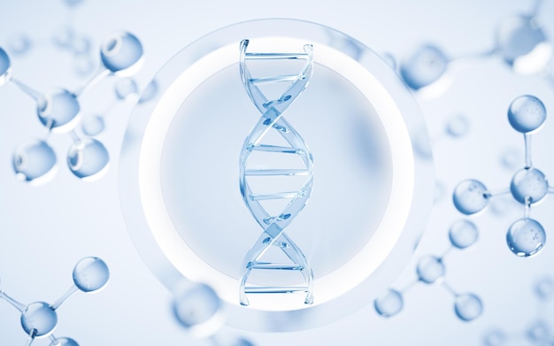 DNA と生物学の概念 3 d レンダリング