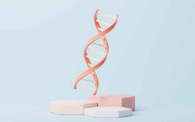 DNA とバイオ テクノロジーの概念 3 d レンダリング