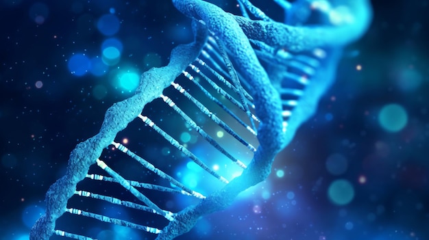 DNA on blue background