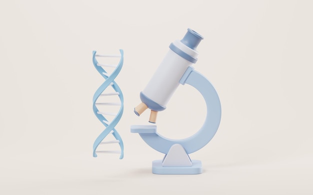 DNA 및 화학 장비 3d 렌더링