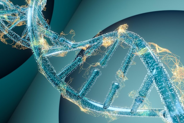 DNA and chromosomesgenes and inheritance3d rendering