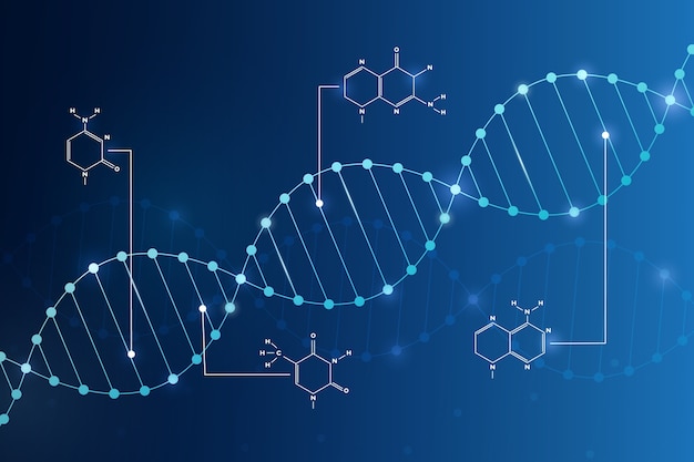 Dna & chromosoom voor covid of corona virus abstracte achtergrond