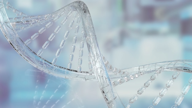 The dna or Deoxy-ribonucleic acid image for sci or medical concept 3d rendering