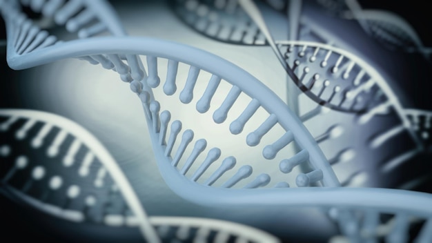 DNA Double Helix abstract background 3D rendering