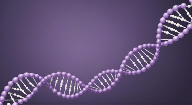 DNA Double Helix Structure on Violet Background Scientific Stock Illustration