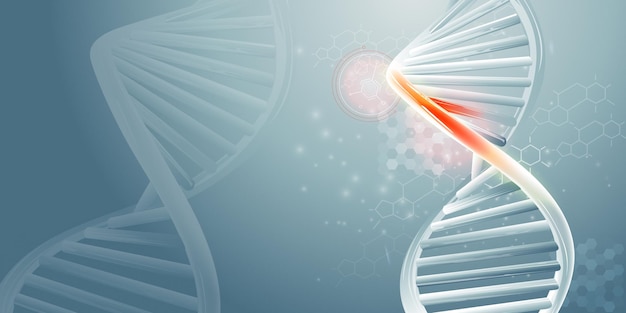 DNA dubbele helix strengen en wetenschappelijke gegevens infographics