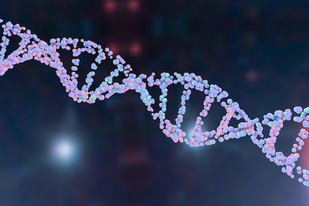 DNA dubbele helix van DNA DNA-ketens gebouwd uit bubbels wetenschappelijke achtergrond