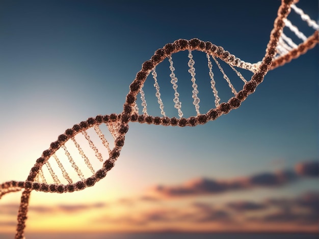 Структура спиральной молекулы спирали гена ДНК 3d иллюстрация