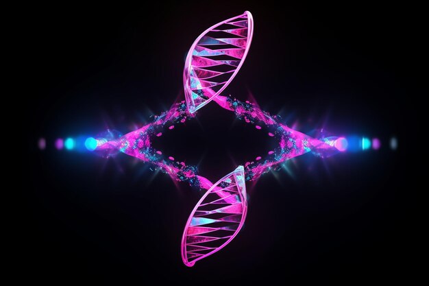 Фото Днк генетическая биотехнология наука серый неоновый график