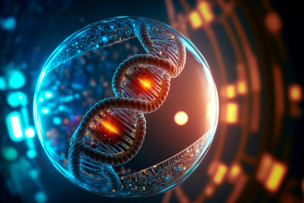 Концепция исследования ДНК и генетики Молекула ДНК