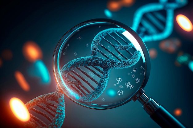 DNA and genetics research concept DNA molecule