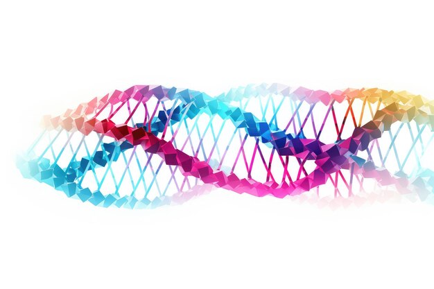 Foto struttura del genoma del dna isolata su sfondo bianco