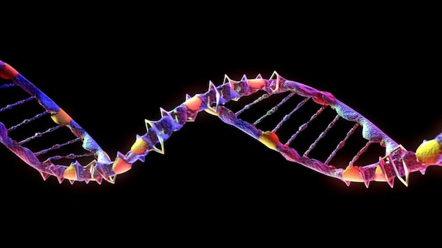 Foto dna-genome structuur geïsoleerd op witte achtergrond ai generatief