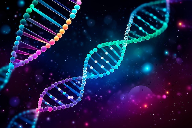 Dna helix on a bokeh background with copyspace