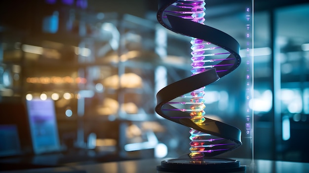 DNA helix model in a laboratory setting