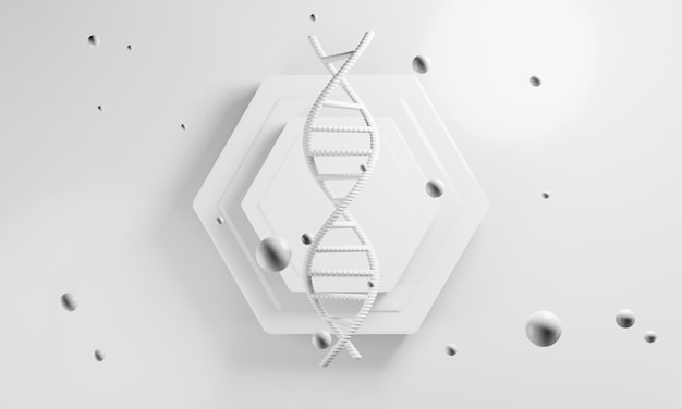 혈액 구조 게놈 3d 일러스트와 함께 과학 생물학의 Dna 인간 나선 분자 세포 연구