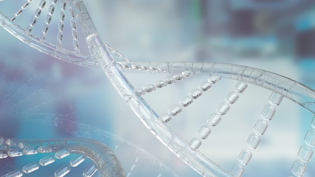 The  dna image  background for sci or medical concept 3d rendering