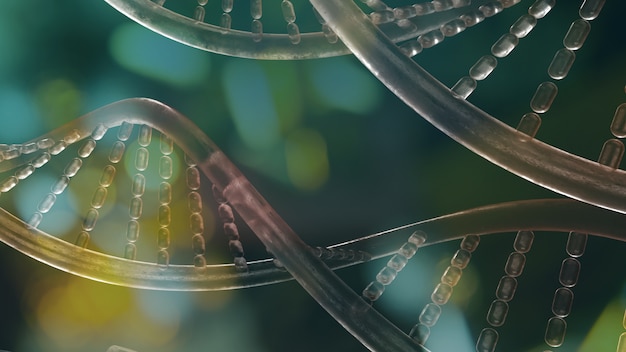과학 또는 의료 콘텐츠 3d 렌더링을위한 DNA 이미지.