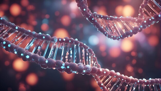 DNA molecule 3d rendering Wetenschappelijke achtergrond 3d illustratie