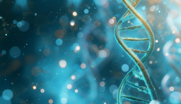 DNA molecule on blue background