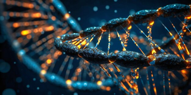 Dna molecule on a bright background