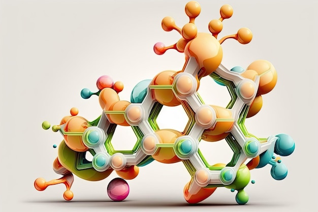 고전적인 과학 삽화의 DNA 분자