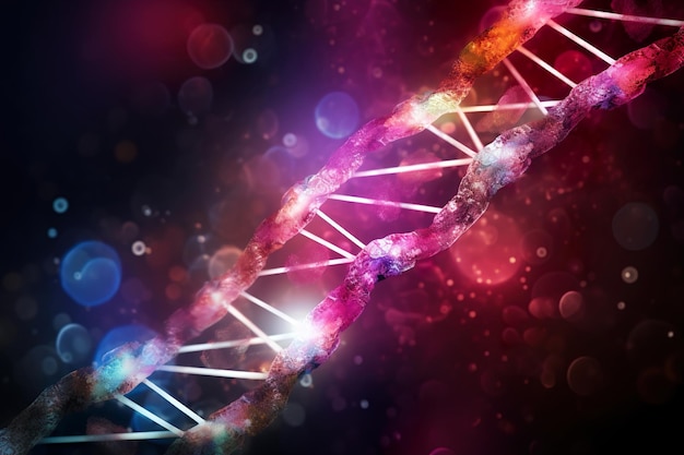 Photo dna molecule closeup