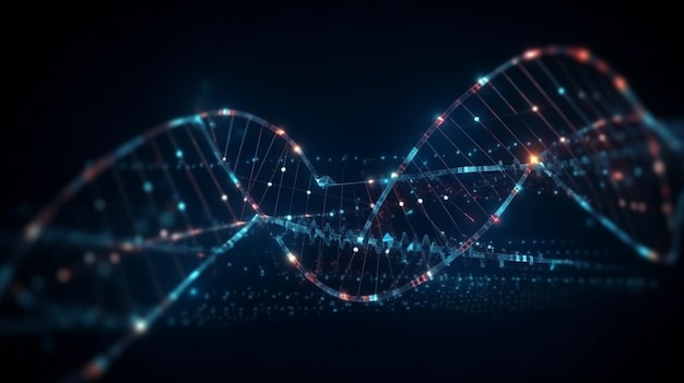 DNA molecule structure and research data cyberspace