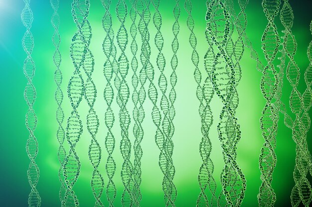 Foto dna-molecuulstructuur close-up van concept menselijk genoom 3d-rendering geneeskundeconcept