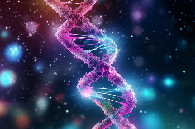 Foto dna-patroon en moleculen in biologische tonen octa 00182 00