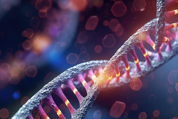 DNA strand Helix molecular structure Generative AI