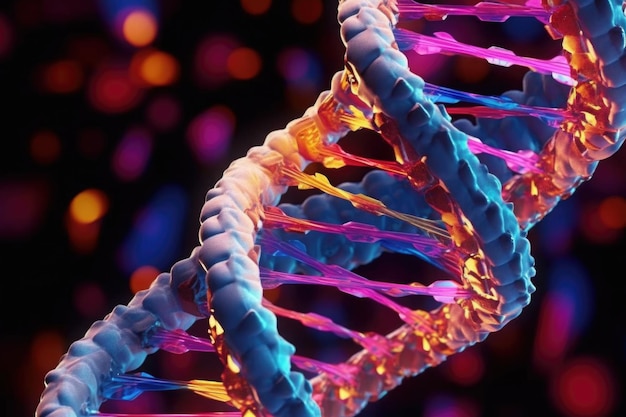 Молекулярная структура спирали ДНК Генеративный ИИ