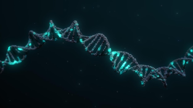 DNA-streng spiraal dubbele helix 3D Render