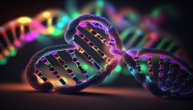 DNA-strengen achtergrond Ai generatief