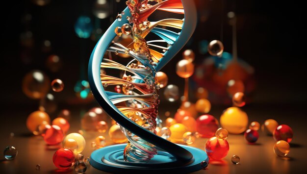 DNA structure in abstract background