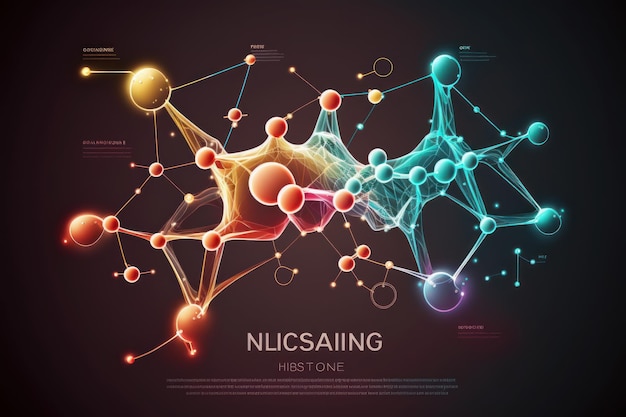 DNA structure molecule Beautiful colorful illustration Vector style Generative AI