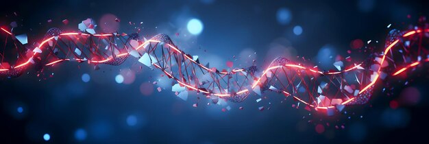 Photo dna structure technological dna chain