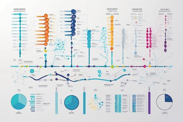 Photo dna test infographic genome sequence map chromosome architecture and genetic sequencing chart abstract data molecule structure genetic test genealogy sequence vector illustration